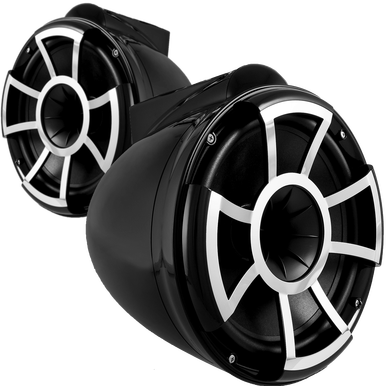 REV 8 B-X V2 | Revolution Series 8″ Black Tower Speaker With X Mount Kit For Surface Mounting