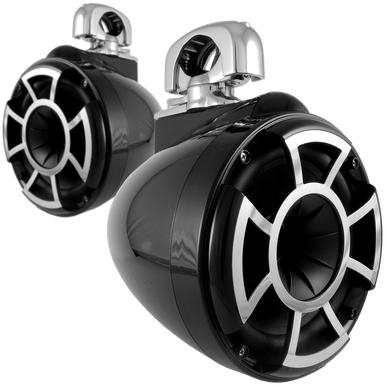REV 8 B-SC V2 | Revolution Series 8″ Black Tower Speaker With TC3 Swivel Clamps For Tube Diameter 1 7/8” To 3”