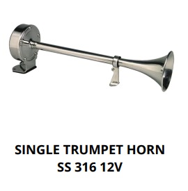 SINGLE TRUMPET HORN SS 316 12V