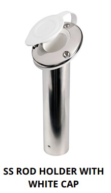 SS ROD HOLDER WITH WHITE CAP