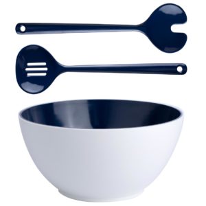 SKU: 11048 – MELAMINE SALAD BOWL WITH CUTLERY, SUMMER – BLUE