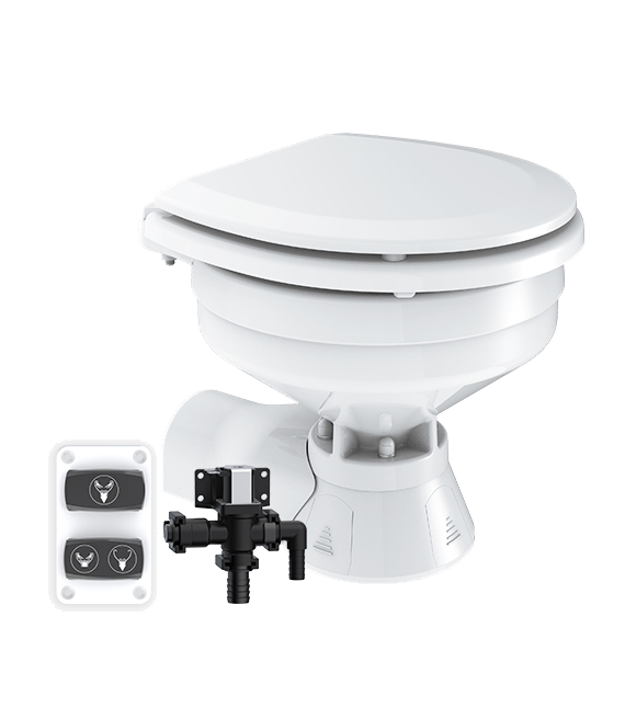 Model -SFMTE2-03-24V-SEAFLO Quiet Flush Electric Toilet-Freshwater(Compact)