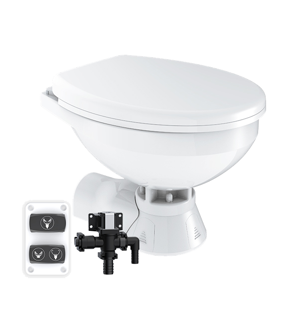 Model -SFMTE2-03-R-24V-SEAFLO Quiet Flush Electric Toilet-Freshwater(Regular)